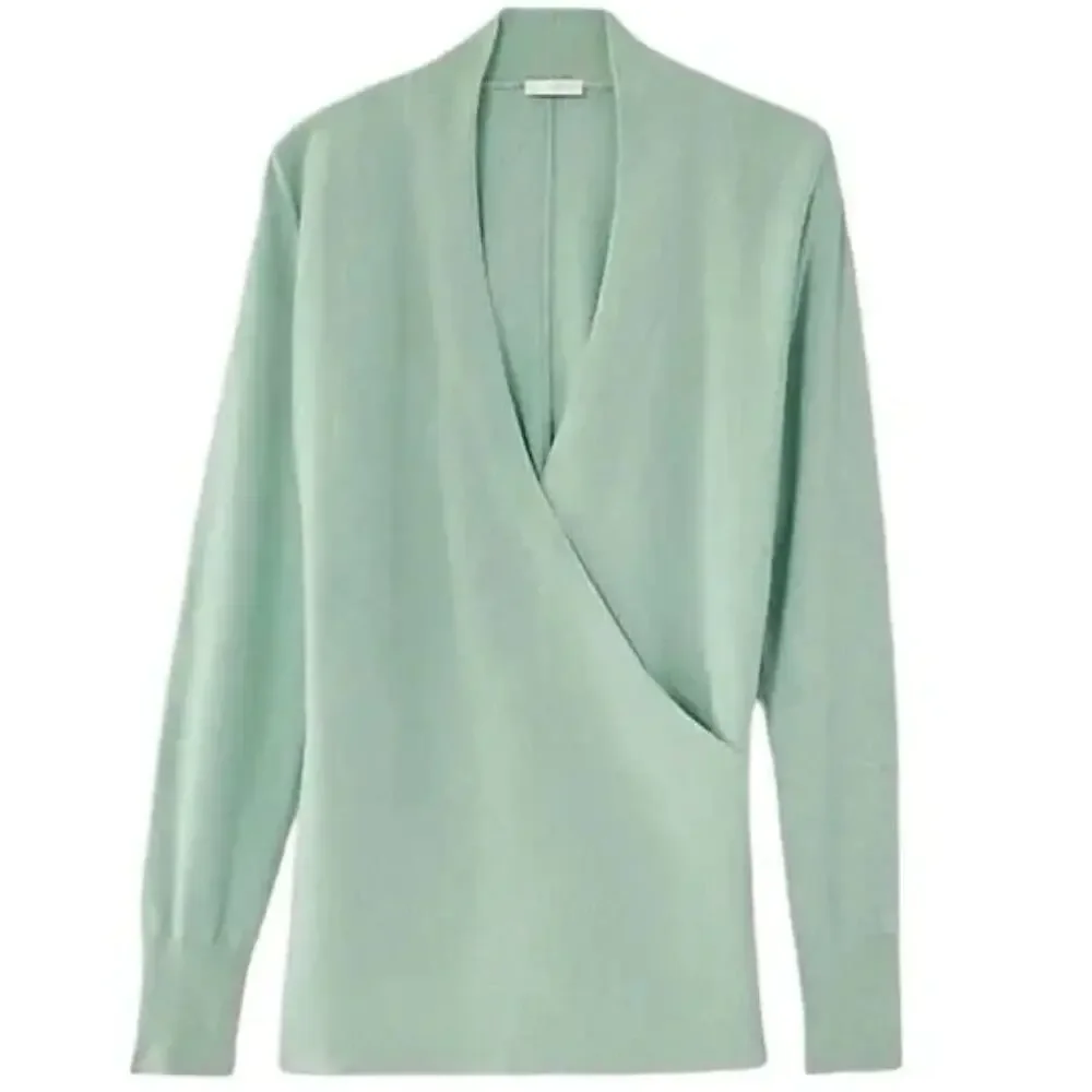 2/$30 J. Jill Wrap Sweater Lucite Heather Blue Green Size L